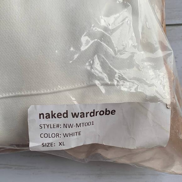 NEW Naked Wardrobe Boyfriend Oversized Full Zip Hoodie in White - Picture 10 of 10